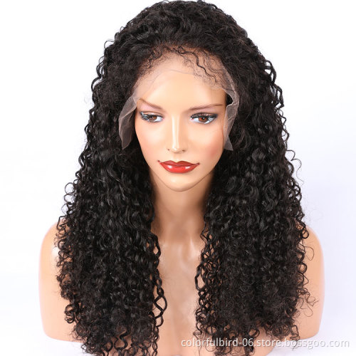 Wholesale cheap virgin human 13*4 HD lace front curly wig indian raw cuticle aligned hair hair extension Indian hair